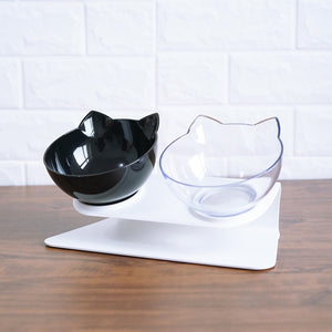 Non-slip Cat Bowls Double Pet Bowls With Raised Stand